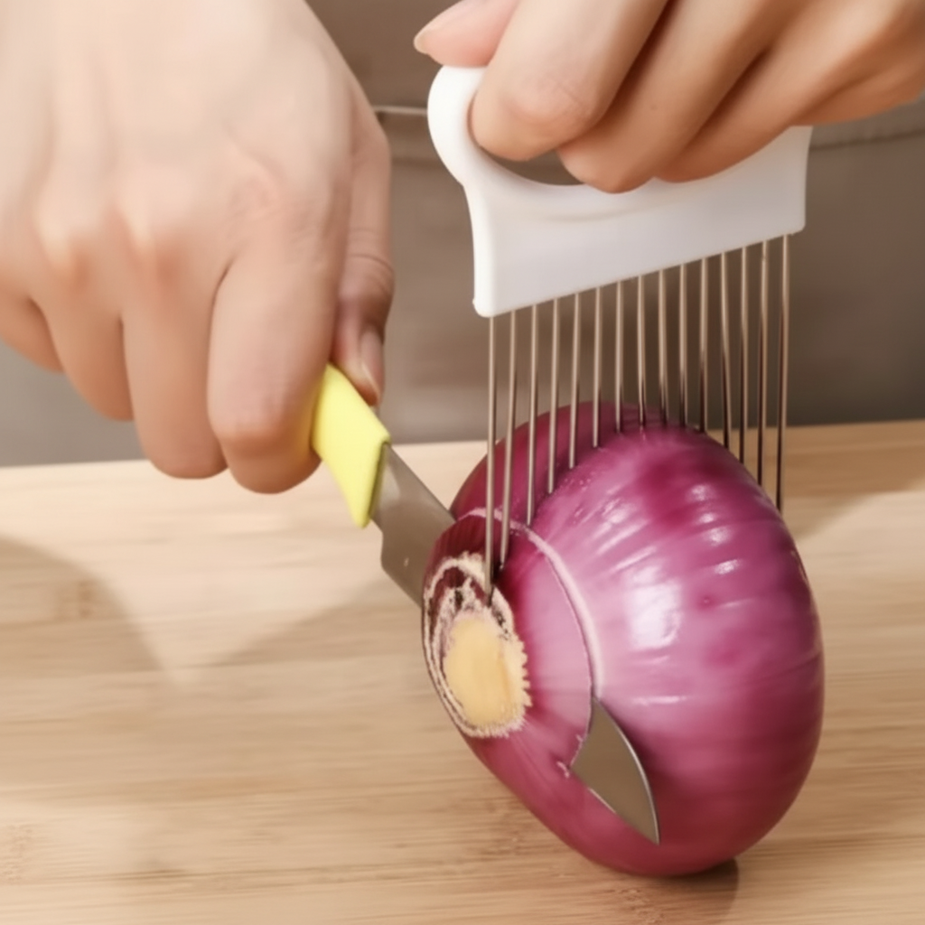 Držák na cibuli proti sklouznutí nože